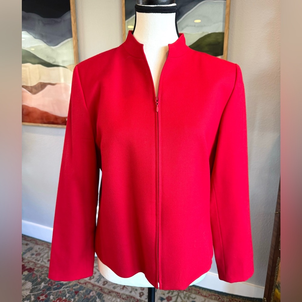 Pendleton Red Virgin Wool Zip Front Jacket - image 1